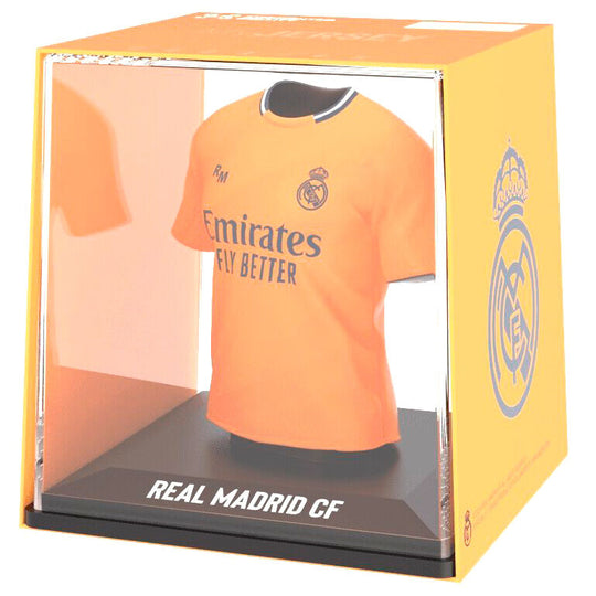 Figurine mini t-shirt Real Madrid de face avec détails du logo et couleurs authentiques