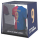 Vue de côté du mini t-shirt Lewandowski FC Barcelona montrant la qualité des matériaux écologiques