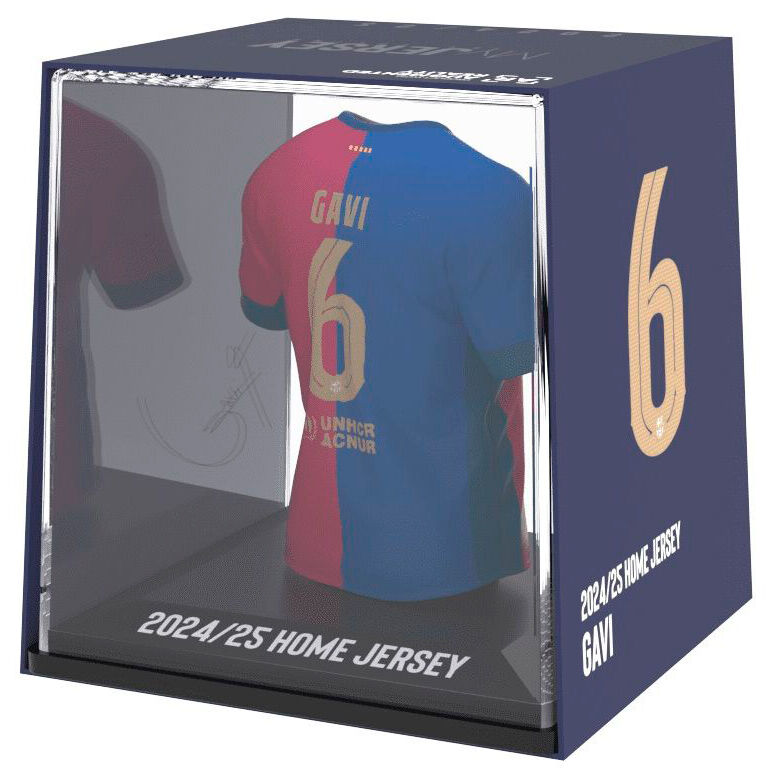 Zoom sur la texture en vinyle et acrylique de la figurine Gavi FC Barcelona