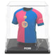 Packaging transparent avec la figurine mini t-shirt FC Barcelona Pedri visible à l'intérieur