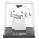 Figurine mini t-shirt Mbappé Real Madrid posée dans son étui transparent de protection