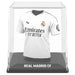 Figurine Real Madrid miniature posée dans son étui transparent, dimensions compactes visibles