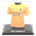 Mini t-shirt Real Madrid dans son étui transparent, dimensions précises visibles