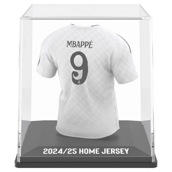 Vue latérale de la figurine mini t-shirt Mbappé montrant la qualité du design et des matériaux