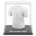 Vue latérale de la figurine mini t-shirt Real Madrid mettant en avant le plastique biodégradable utilisé