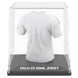 Vue latérale de la figurine mini t-shirt Real Madrid mettant en avant le plastique biodégradable utilisé