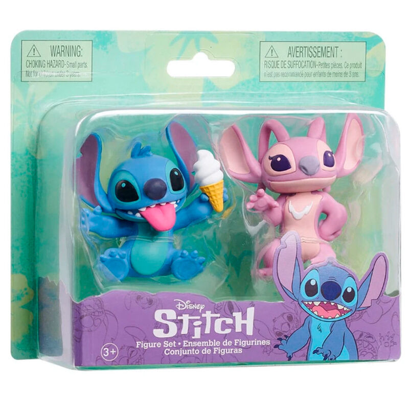 Emballage original du pack Disney Stitch 2 figurines, dimensions et marque visibles