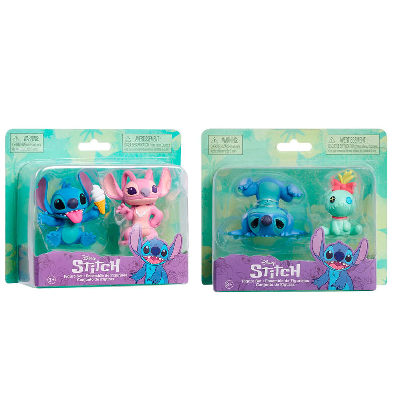 Figurines Disney Stitch assorties pack de 2, hauteur 7,5 cm, vue de face