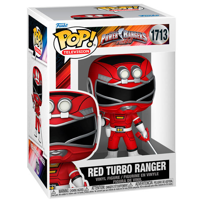 Figurine Funko POP Red Turbo Ranger de 9cm en vinyle avec détails précis et couleurs vives