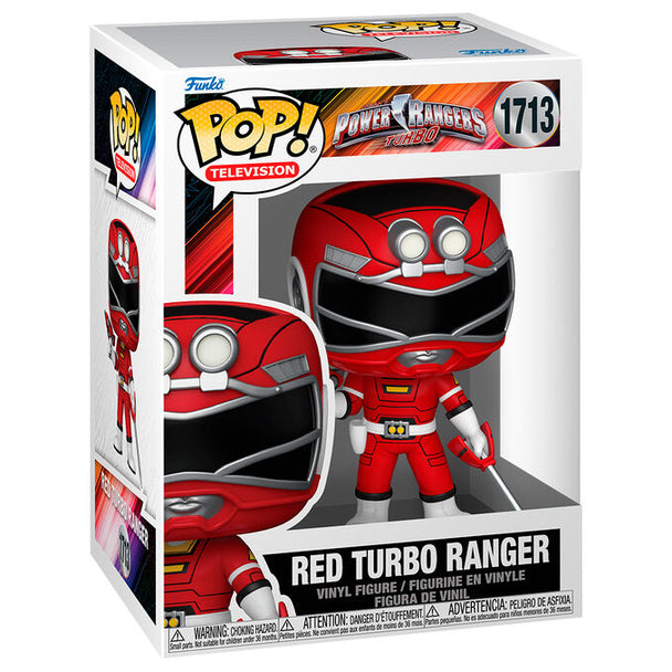 Figurine Funko POP Red Turbo Ranger de 9cm en vinyle avec détails précis et couleurs vives