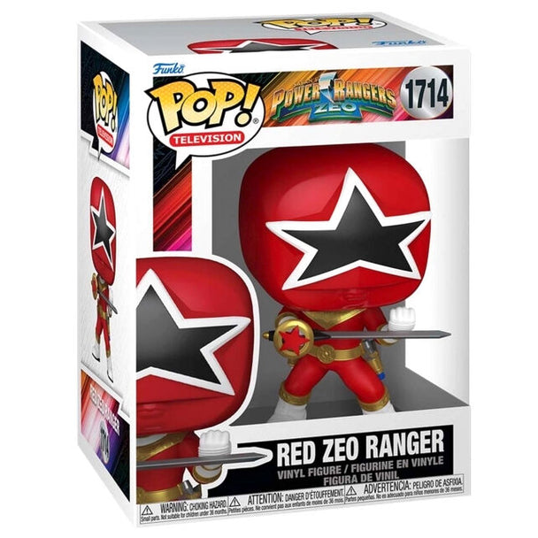 Figurine Funko POP Red Zeo Ranger de Power Rangers Turbo en vinyle de 9cm avec boîte cadeau