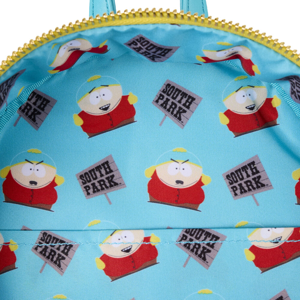 Vue latérale du sac à dos Cartman montrant la fermeture éclair et les poches