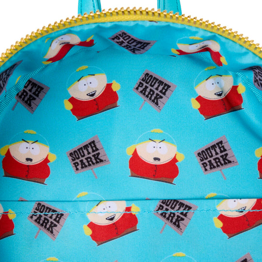 Vue latérale du sac à dos Cartman montrant la fermeture éclair et les poches