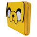 Vue avant du portefeuille Loungefly Adventure Time avec le visage de Jake en relief coloré