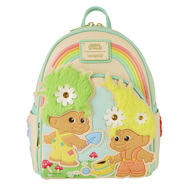Sac à dos Loungefly Trolls Retro vue de face avec couleurs vives et motifs détaillés