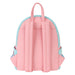 Profil latéral du sac Loungefly Barbie montrant les détails des coutures et la forme ergonomique