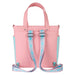 Sac à dos Loungefly Barbie porté sur le dos, mettant en valeur les bretelles ajustables et le design compact