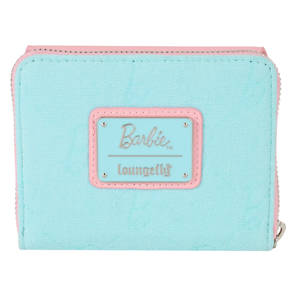 Intérieur du portefeuille Loungefly Barbie avec plusieurs compartiments pour cartes et billets