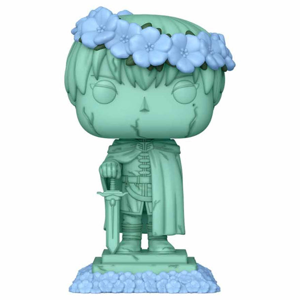 Vue rapprochée de la figurine Funko POP Himmel Chase avec détails précis du personnage de l'anime Frieren Beyond Journey's End