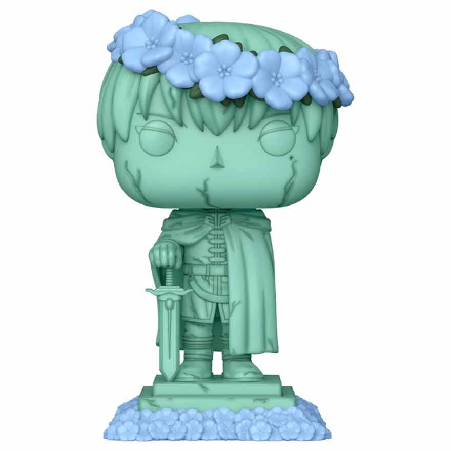 Vue rapprochée de la figurine Funko POP Himmel Chase avec détails précis du personnage de l'anime Frieren Beyond Journey's End