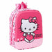 Détail du motif 3D Hello Kitty sur le sac à dos SAFTA, mettant en valeur les couleurs vives