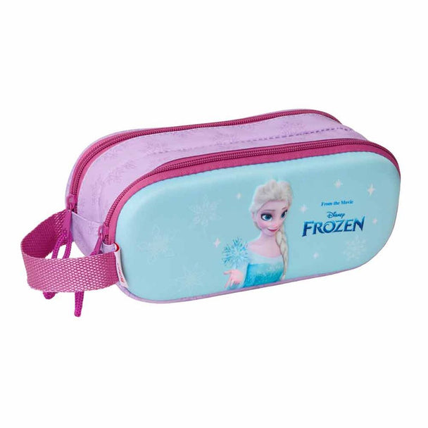 Détail de la poignée latérale pratique de la trousse Disney Frozen 3D SAFTA