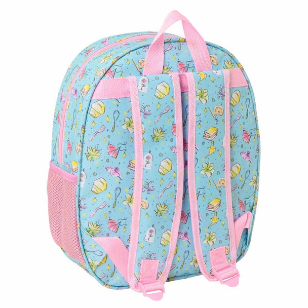 Sac à dos Disney Princess 3D de face avec design thermoformé coloré et dimensions 27x10x33cm
