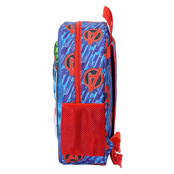 Détail de la poche latérale du sac à dos Marvel Avengers 3D pour bouteille avec sangles rembourrées