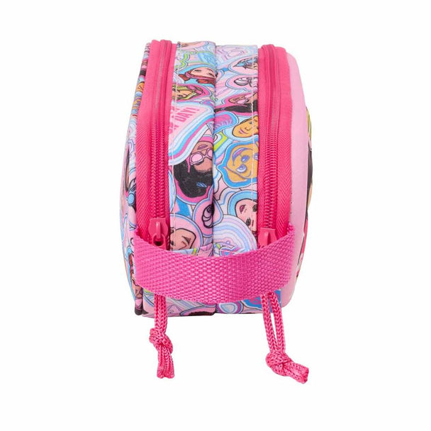 Détail de la poignée latérale pratique de la trousse Barbie SAFTA pour un transport facile