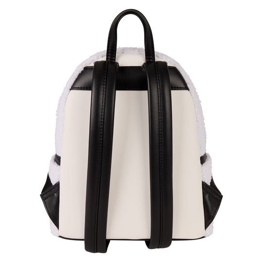 Sac à dos peluche Loungefly Kung Fu Panda posé sur un fond neutre mettant en valeur ses dimensions