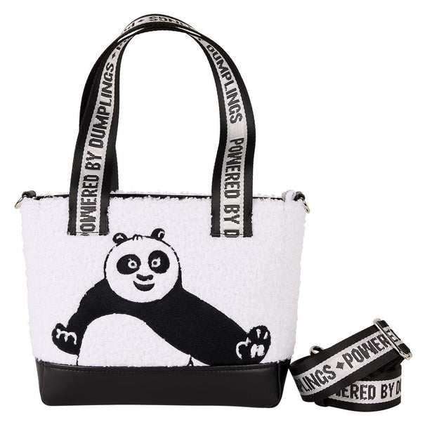 Vue avant du sac à bandoulière Loungefly Kung Fu Panda avec design coloré et détaillé