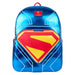 Vue avant du sac à dos Loungefly Superman DC Comics avec logo emblématique