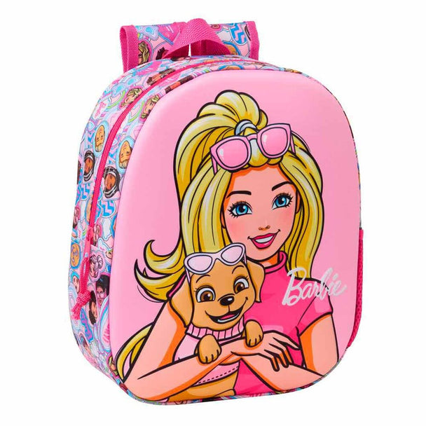 Sac à dos Barbie 3D thermoformé de face avec design coloré et relief visible