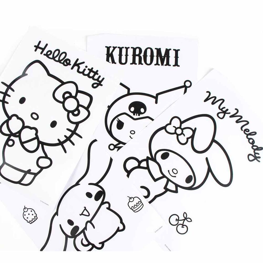Gomme et règle Hello Kitty à colorier, accessoires pratiques et ludiques pour enfants