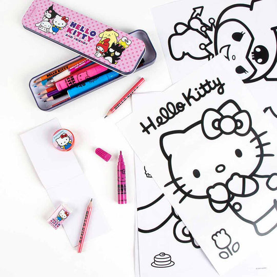 Trousse Hello Kitty à colorier, parfaite pour ranger tous les articles de papeterie