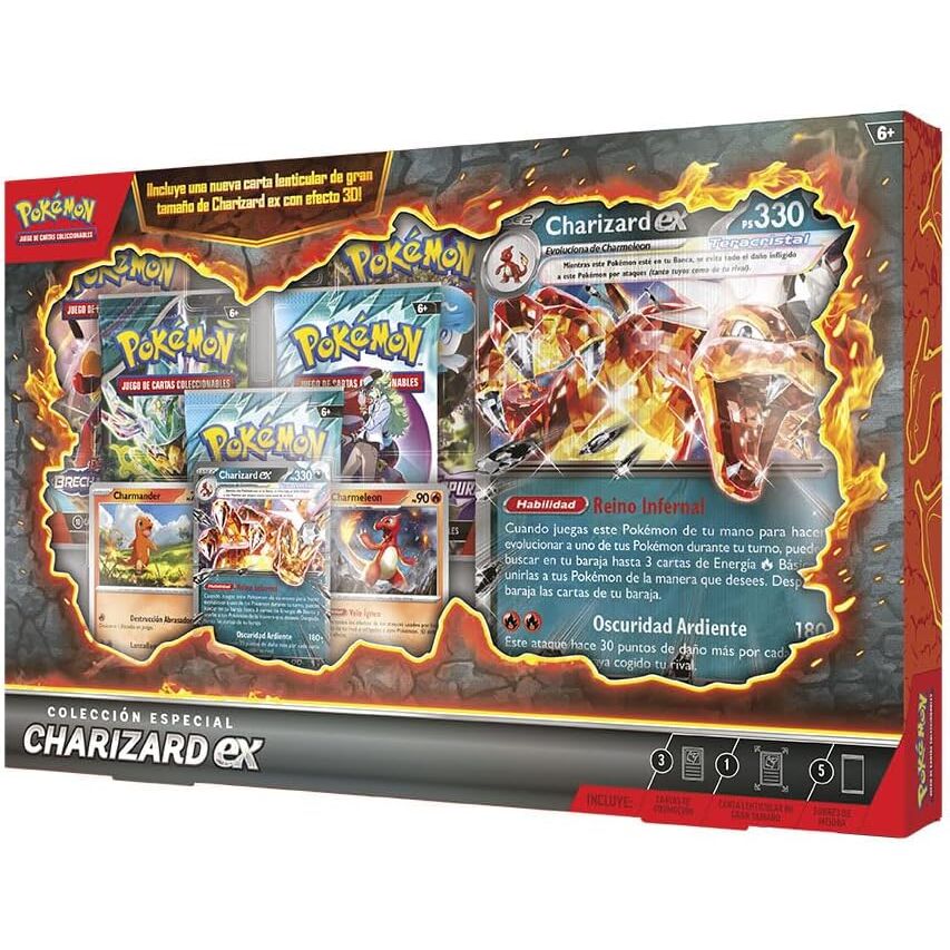 Packaging complet du set blister Pokémon Charizard destiné aux enfants dès 6 ans