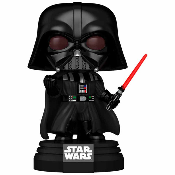 Figurine Funko POP de Darth Vader de 12 cm avec sabre laser dans sa boîte cadeau officielle Star Wars.