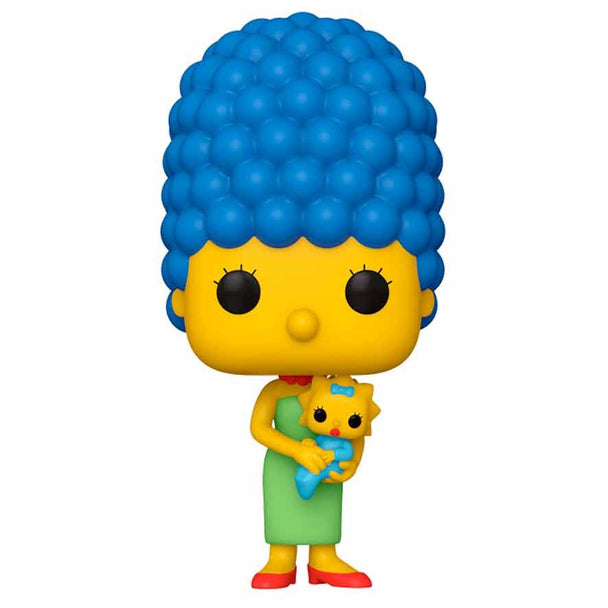 Figurine Funko POP Marge Simpson tenant Maggie, en vinyle de 9cm, dans sa boîte cadeau officielle.