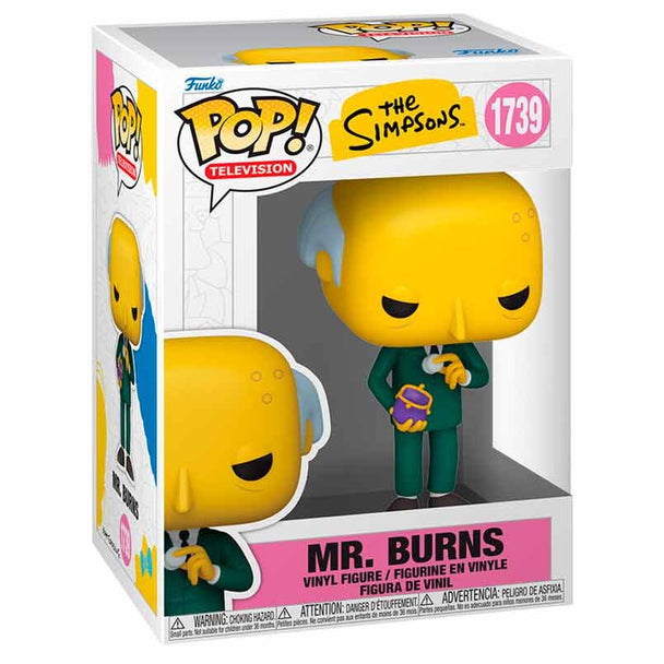 Vue rapprochée de la figurine Funko POP Mr. Burns avec détails précis et couleurs vives