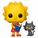 Figurine Funko POP Lisa Simpson en vinyle de 9cm avec son chat Snowball II dans une boîte cadeau colorée