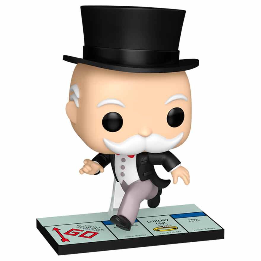 Packaging collector de la figurine Funko POP Mr. Monopoly montrant la boîte transparente et le design unique du personnage