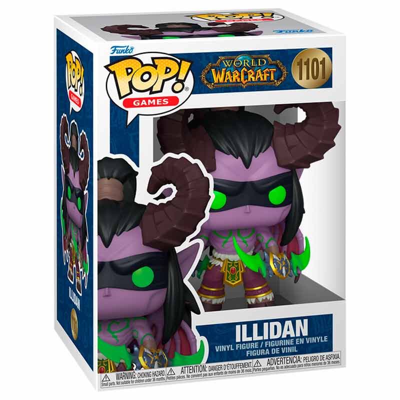 Vue rapprochée de la figurine Funko POP Illidan, mettant en valeur son design fidèle et ses couleurs vives