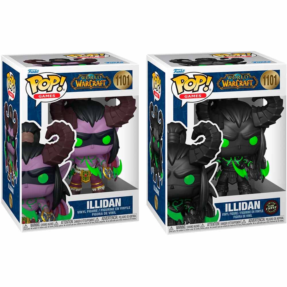 Modèle exclusif Chase de la figurine Funko POP Illidan avec une pose dynamique et couleurs vives