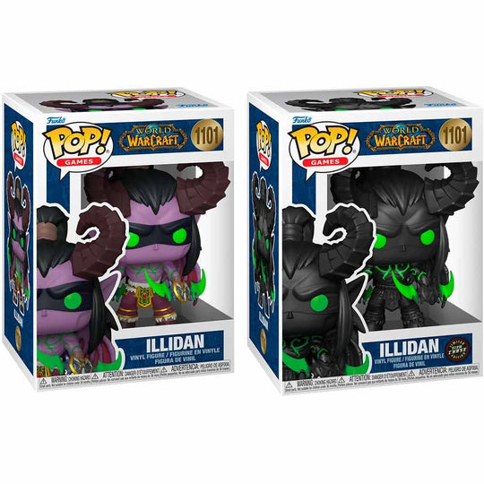 Modèle exclusif Chase de la figurine Funko POP Illidan avec une pose dynamique et couleurs vives
