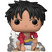 Côté gauche de la figurine Luffy Gear Two montrant les détails précis de la tenue et posture