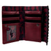Portefeuille Loungefly Disney Villains ouvert montrant les compartiments pour cartes et billets