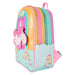 Vue latérale du sac à dos Loungefly Minions Fluffy Unicorn avec bretelles ajustables en tissu noir