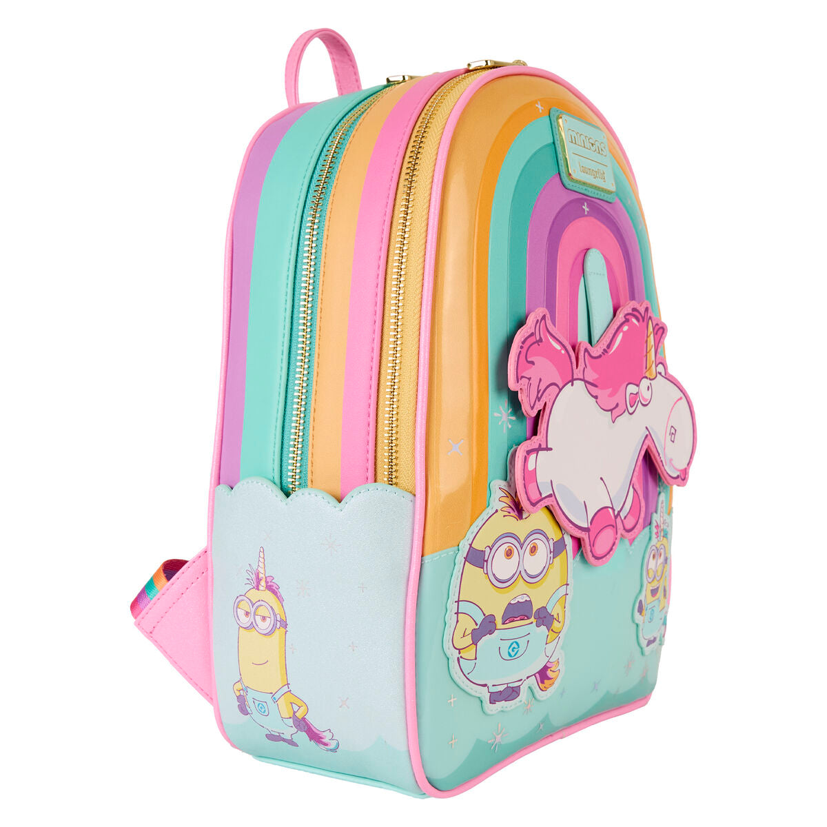 Intérieur du sac à dos Loungefly Minions 30 cm montrant le compartiment principal spacieux
