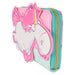 Portefeuille Loungefly Minions Licorne Fluffy présenté fermé sur fond neutre