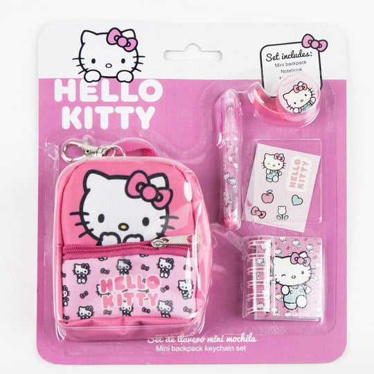 Mini sac à dos Hello Kitty CERDÁ, vue de face, montrant le design adorable du personnage et la fermeture éclair pratique.